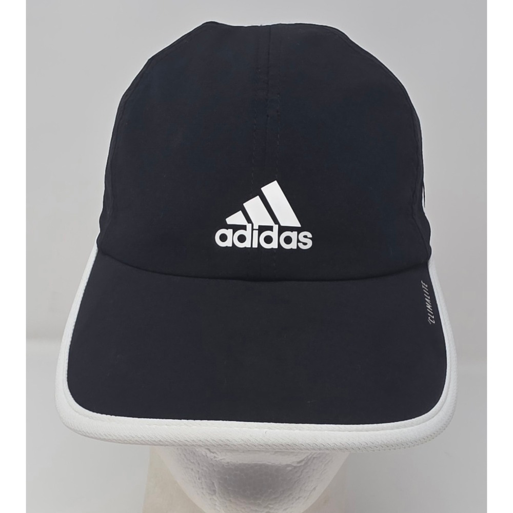 Adidas Climalite Running Hat Strapback Unisex Black White Mesh Performance Cap